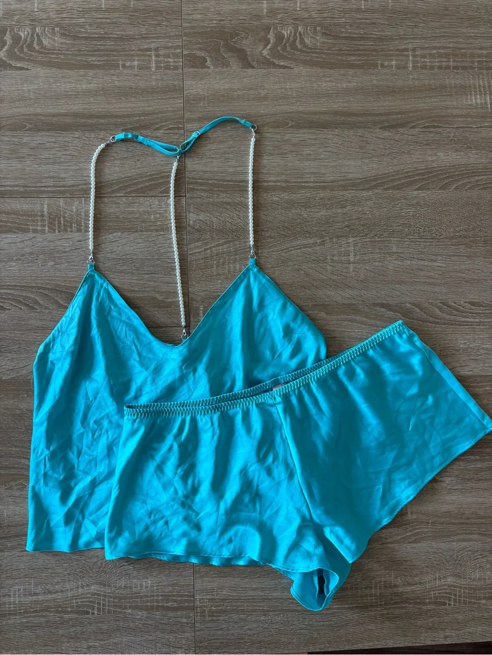 Victoria's Secret Satin Pearl Strap Cami Set size XL
